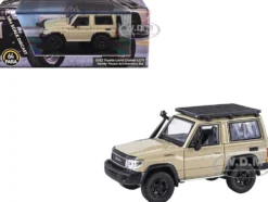 2023 Toyota Land Cruiser 71 Sandy Taupe "70th Anniversary" with Roofrack 1/64 Diecast Model Car by Paragon Models