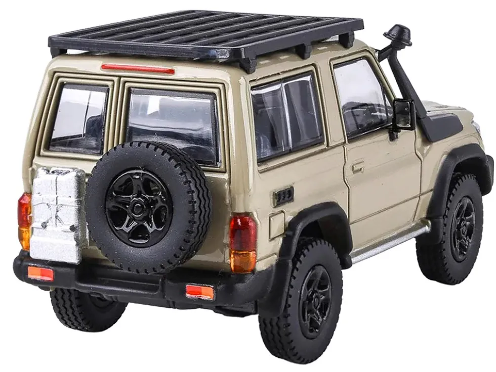 2023 Toyota Land Cruiser 71 Sandy Taupe "70th Anniversary" with Roofrack 1/64 Diecast Model Car by Paragon Models