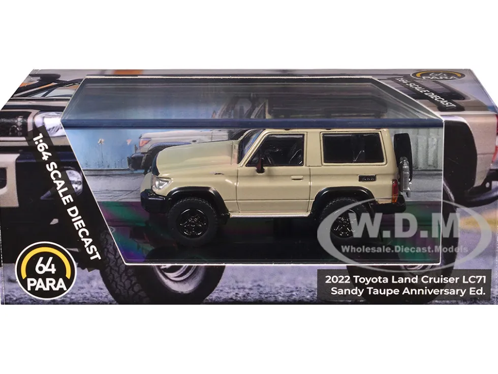 2023 Toyota Land Cruiser 71 Sandy Taupe "70th Anniversary" with Roofrack 1/64 Diecast Model Car by Paragon Models