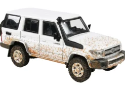 2014 Toyota Land Cruiser 76 White (Dirty Off Road Effect) 1/64 Diecast Model Car by Paragon Models