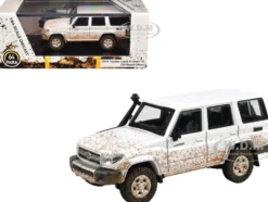2014 Toyota Land Cruiser 76 White (Dirty Off Road Effect) 1/64 Diecast Model Car by Paragon Models