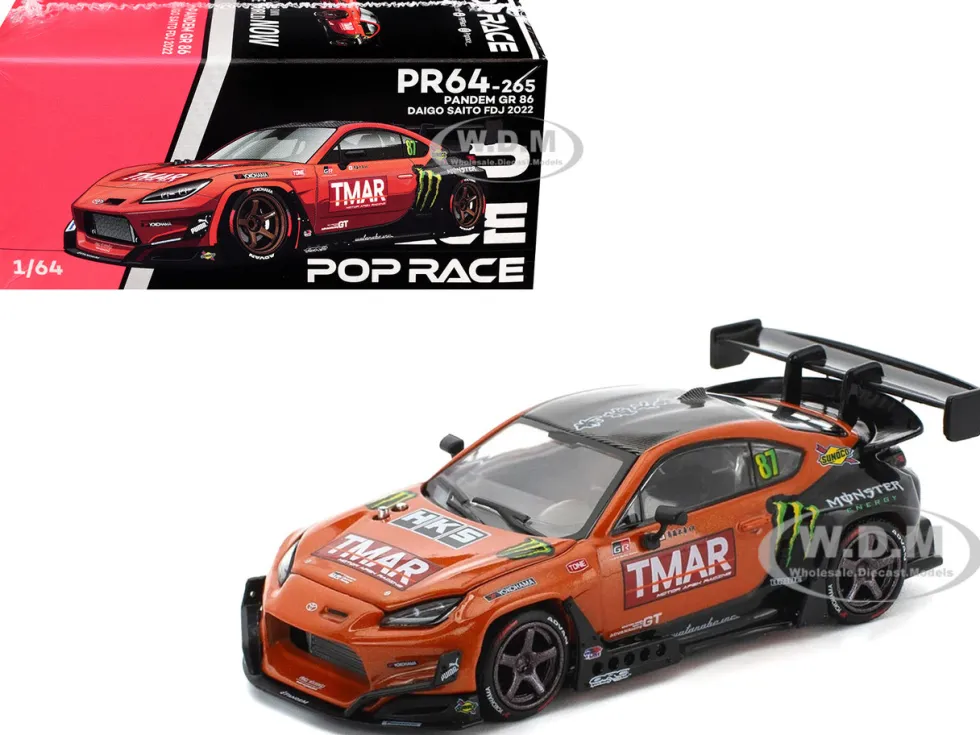 Toyota Pandem GR86 #87 Daigo Saito "Formula Drift Japan" (2022) 1/64 Diecast Model Car by Pop Race