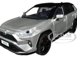 Toyota Rav4 Hybrid XSE Silver Metallic with Black Top and Sunroof 1/24 Diecast Model Car H08666SLBK