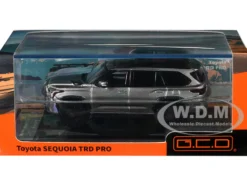 Toyota Sequoia TRD PRO Silver Metallic with Roof Rack 1/64 Diecast Model Car by GCD