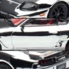 Toyota Supra (A80) "Top Secret" GT300 RHD (Right Hand Drive) Chrome with Carbon Hood and Red Interior "Tokyo Auto Salon 2026 Event Exclusive" 1/64 Diecast Model Car by Inno Models