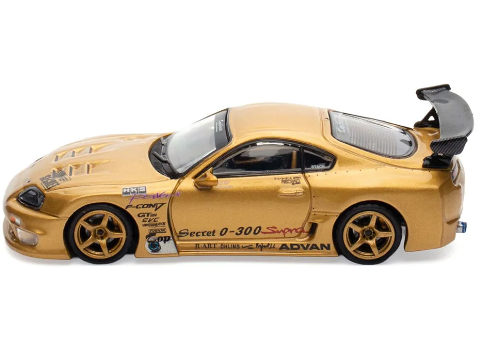 Toyota Supra (A80) "Top Secret" GT300 RHD (Right Hand Drive) Gold Metallic "Tokyo Auto Salon 2025 Event Exclusive" 1/64 Diecast Model Car by Inno Models