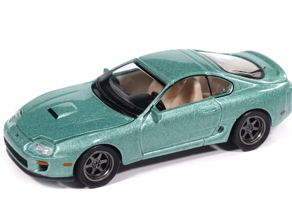 1998 Toyota Supra Caribbean Green Metallic "Modern Muscle" Series 1/64 Diecast Model Car by Auto World