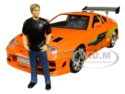 Toyota Supra Metallic Orange Brian Diecast Figure Fast & Furious Movie 1/24 Diecast Model Car Jada 30738