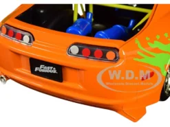 Toyota Supra Metallic Orange Brian Diecast Figure Fast & Furious Movie 1/24 Diecast Model Car Jada 30738