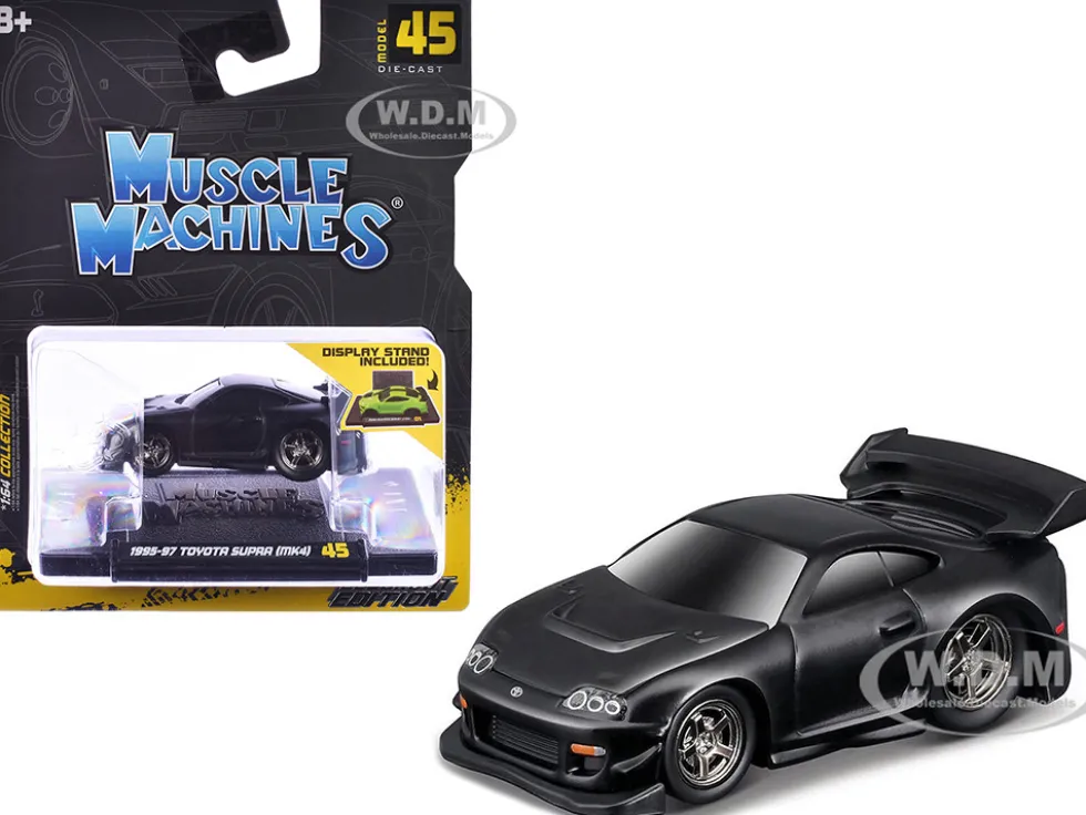 1995-97 Toyota Supra (MK4) Matt Black 1/64 Diecast Model Car by Muscle Machines