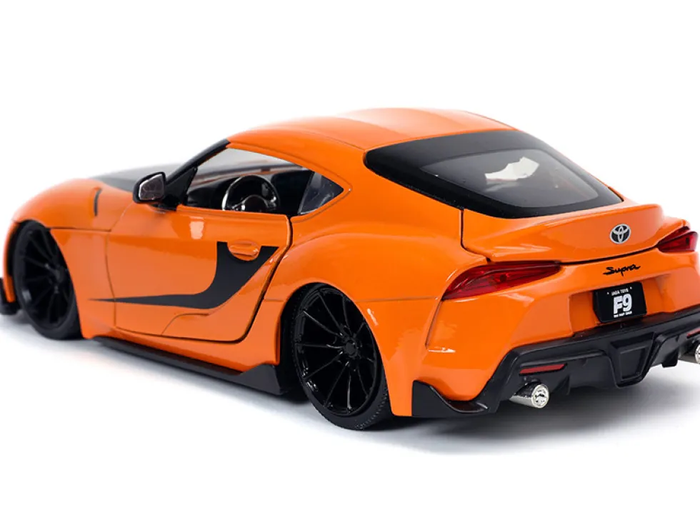 Toyota Supra Orange Black Stripes Fast & Furious 9 F9 2021 Movie 1/24 Diecast Model Car Jada 32097