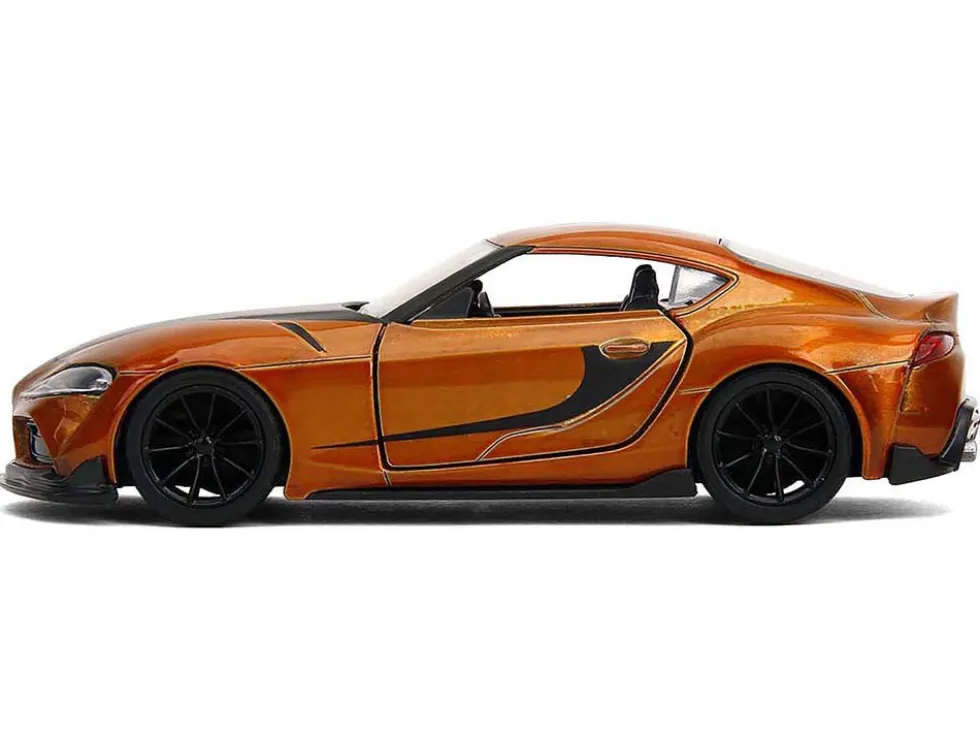 2020 Toyota Supra Orange Metallic with Black Stripes "F9" (2021) Movie "Fast & Furious" Series 1/32 Diecast Model Car by Jada