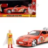 1995 Toyota Supra Red with Graphics and Saitama Diecast Figure "One Punch Man" (2015-2019) TV Series 1/24 Diecast Model by Jada