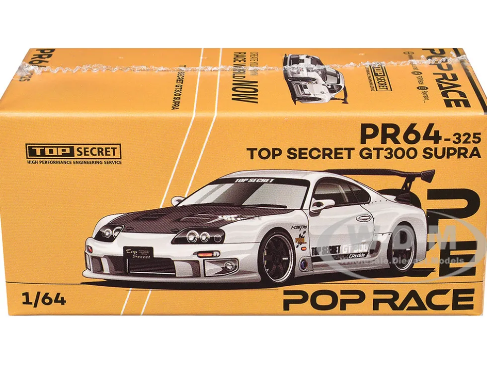 Toyota Supra "Top Secret" GT300 RHD (Right Hand Drive) Silver Chrome 1/64 Diecast Model Car by Pop Race