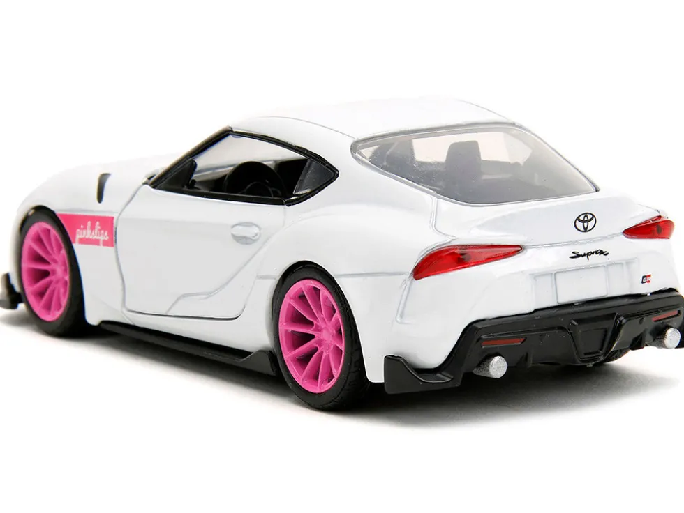 2020 Toyota Supra White Metallic with Pink Wheels Pink Slips Series 1/32 Diecast Model Car Jada 34664