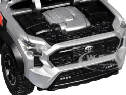 2024 Toyota Tacoma TRD Off Road Edition Pickup Truck Silver Metallic with TRD Stripes with Sunroof and Wheel Rack Limited Edition to 2400 pieces Worldwide 1/24 Diecast Model Car