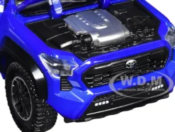 2024 Toyota Tacoma TRD Off-Road Edition Pickup Truck Blue Metallic with Bed Camper 1/24 Diecast Model Car