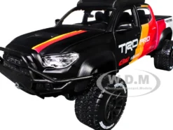 2023 Toyota Tacoma TRD PRO Off Road Pickup Truck Matt Black with Graphics and Roofrack "Maisto Design" Series 1/27 Diecast Model Car by Maisto