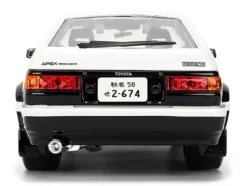 Toyota Trueno (AE86) RHD (Right Hand Drive) White and Black with Graphics and Takumi Diecast Figure