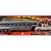 Toyota Tundra Pro Pickup Truck Beige with Horse Trailer Chrome and Horse Figures "Long Haul Truckers" Series 1/32 Diecast Model by New Ray