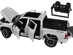 2023 Toyota Tundra TRD 4x4 Pickup Truck Cement Gray with Sunroof and Wheel Rack 1/24 Diecast Model Car