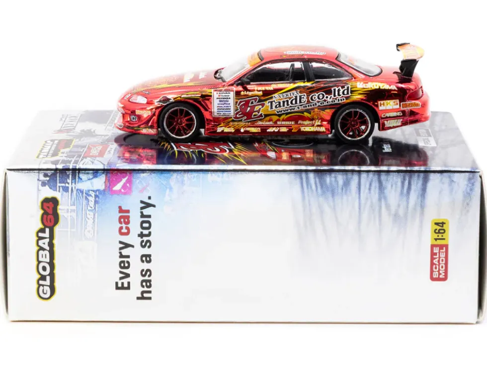Toyota VERTEX Ridge TE3006 Soarer RHD (Right Hand Drive) Chrome Red with Graphics "Tokyo Auto Salon 2026" "Global64" Series 1/64 Diecast Model by Tarmac Works