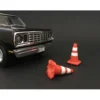 Traffic Cones Set of 4 Accessory For 1:24 Models American Diorama 77532