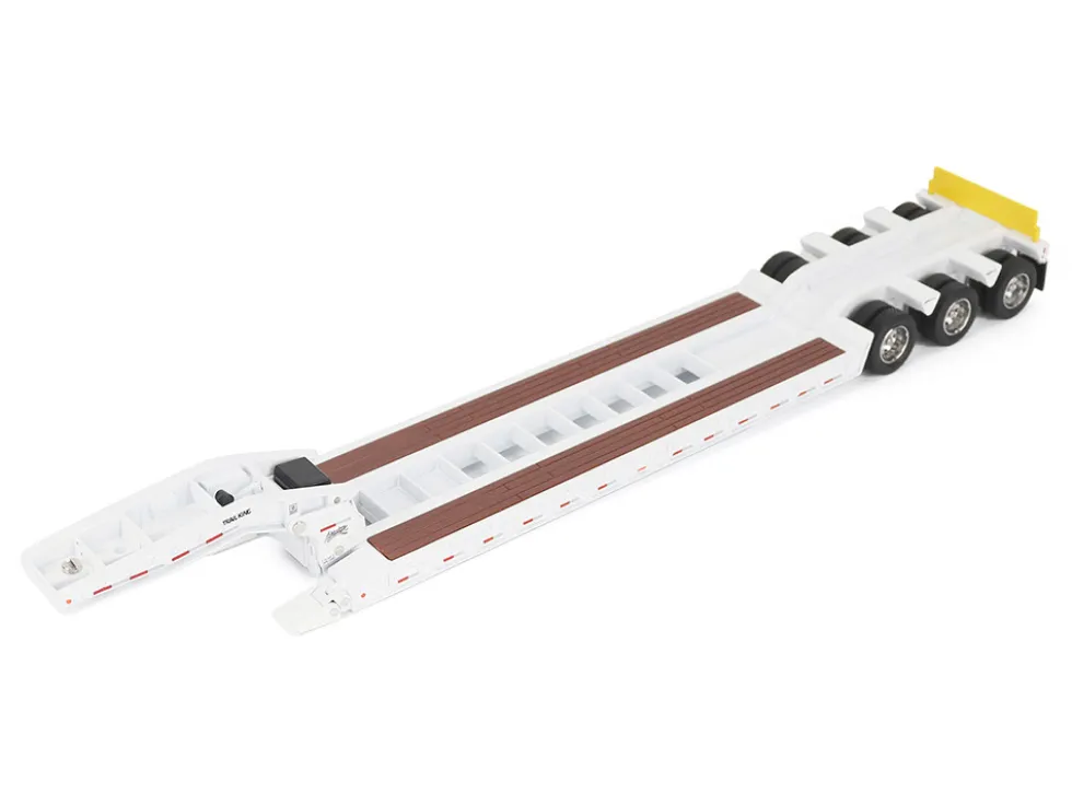Trail King TK120 Hydraulic Detachable Gooseneck Lowboy Trailer White (Regular Version) "Transport Series" 1/50 Diecast Model by Diecast Masters