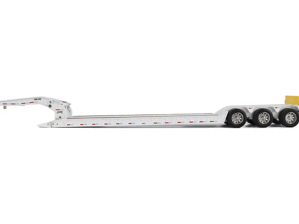 Trail King TK120 Hydraulic Detachable Gooseneck Lowboy Trailer White (Regular Version) "Transport Series" 1/50 Diecast Model by Diecast Masters