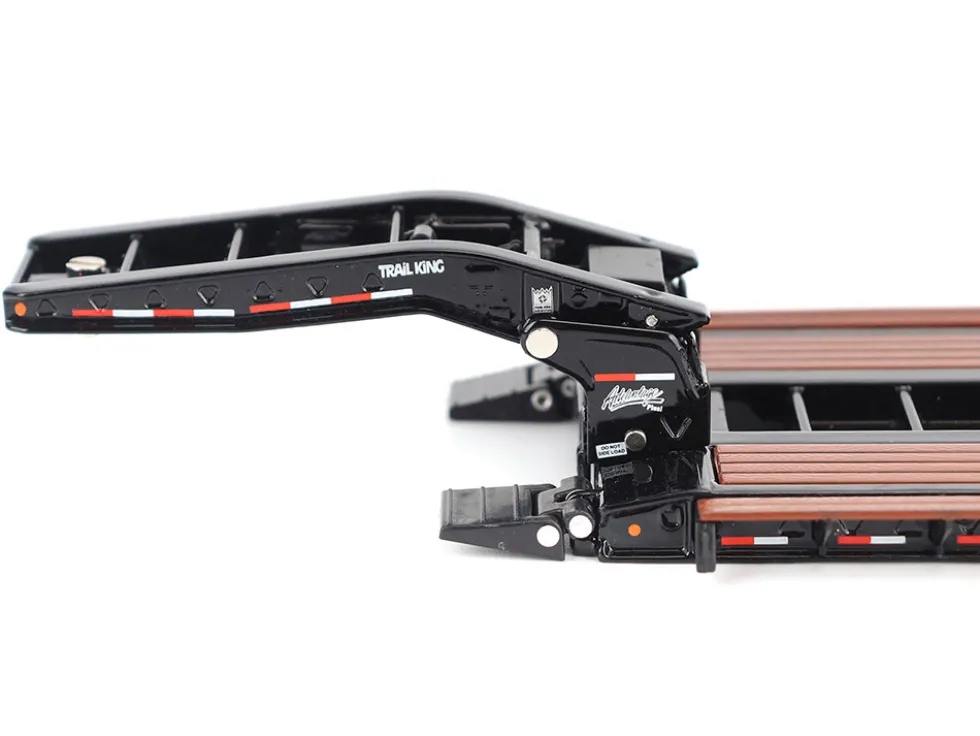 Trail King TK120 Hydraulic Detachable Gooseneck Lowboy Trailer Black (Outrigger Version) "Transport Series" 1/50 Diecast Model by Diecast Masters