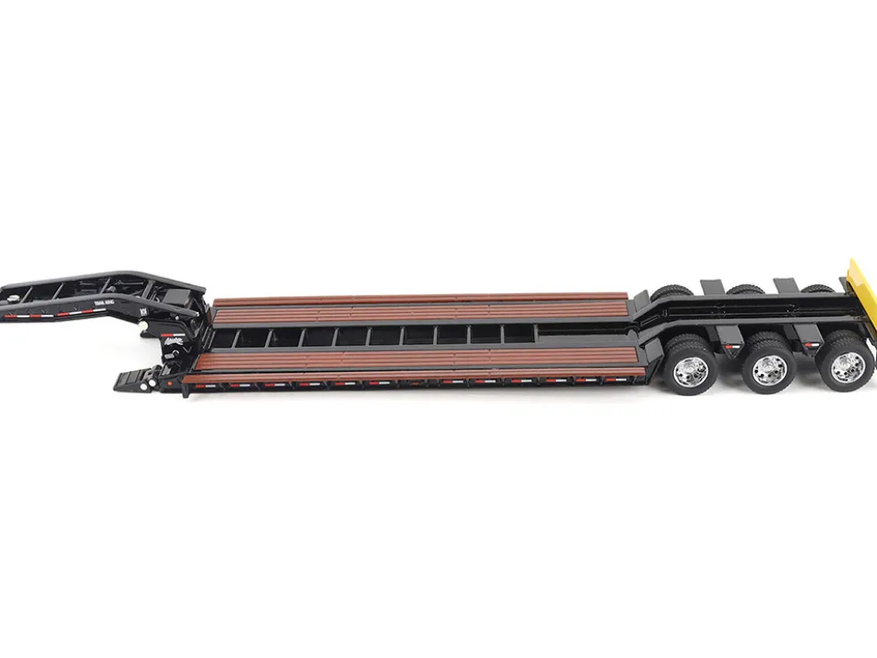 Trail King TK120 Hydraulic Detachable Gooseneck Lowboy Trailer Black (Outrigger Version) "Transport Series" 1/50 Diecast Model by Diecast Masters