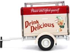 Travel Trailer Cream with Red Top Pause and Refresh Yourself Drink Delicious Coca Cola 1/24 Diecast Model Car Motor City Classics 424700