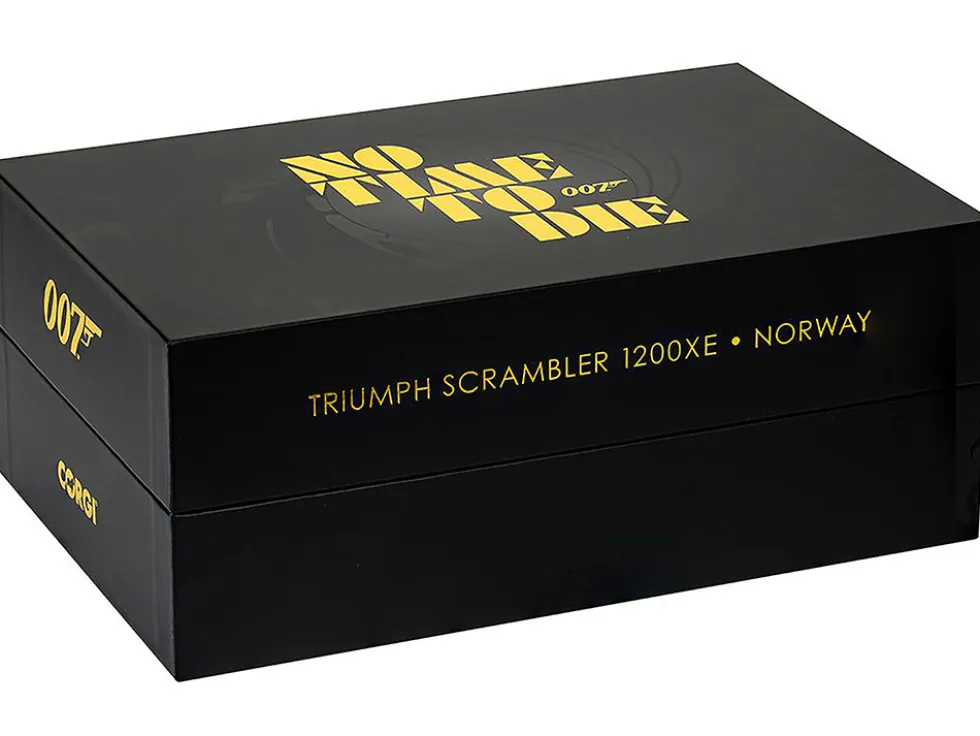 Triumph Scrambler 1200 XE Motorcycle Black (Dirty Version) James Bond 007 "No Time to Die" (2021) Movie Diecast Model Car by Corgi