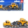Truck with Low Loader Trailer and Front Loader Yellow Diecast Model Siku 1616