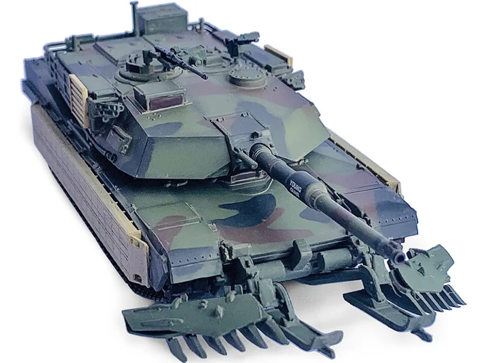 United States M1A1 AIM TUSK (Tank Urban Survival Kit) with Mine Plow (Travel Mode) "United States Marine Corps, 8th Tank Battalion, II MED, Iraq" (2003) Green Camouflage "NEO Dragon Armor" Series 1/72 Plastic Model by Dragon Models