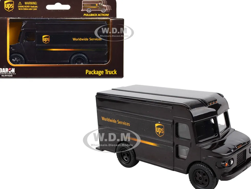 UPS Package Truck Brown UPS Worldwide Services Plastic Model Daron RT4349