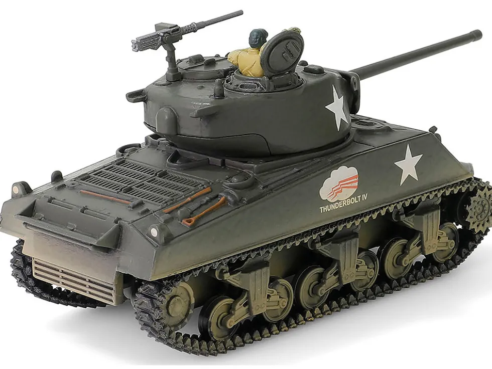 U.S. Sherman M4A3(76) Medium Tank "THUNDERBOLT IV, 37th Tank Battalion, 4th Armored Division, Bastogne" (1944) United States Army "Mini AFV" Series 1/64 Diecast Model by Forces of Valor
