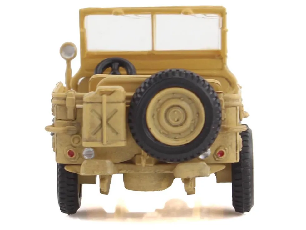 U.S. 1/4 ton Military Vehicle Desert Sand "British 8th Army, Gen. Bernard Montgomery, Sicily" (1943) Royal Army "Ground Power Series" 1/72 Diecast Model by Hobby Master
