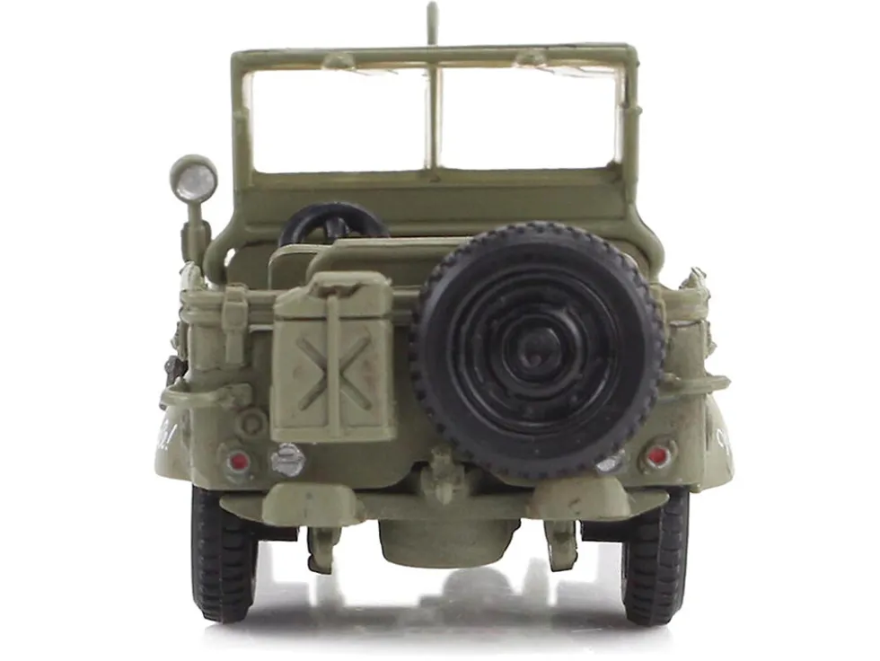 U.S. 1/4 ton Military Vehicle Olive Drab "Gen. George Patton, US 3rd Army, War Eagle" (1945) United States Army "Ground Power Series" 1/72 Diecast Model by Hobby Master