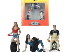 Val Andie Derek Tire Brigade 3 piece Figurine Set 1/24 Motorhead Miniatures 776