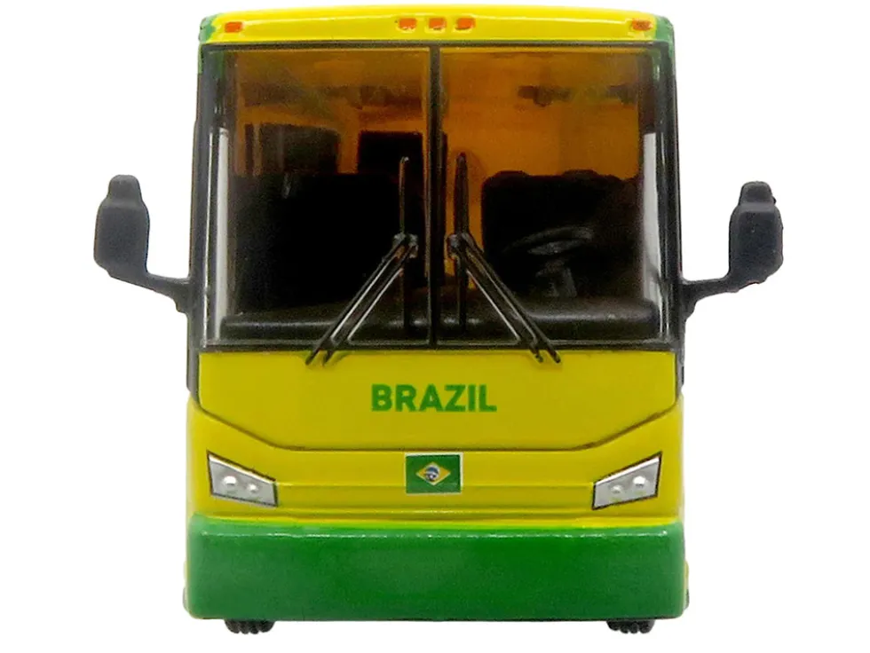 Van Hool CX-45 Coach Bus "Brazil National Football Team" Yellow and Green with Graphics "International Federation of the Global Game" Series Limited Edition to 504 pieces Worldwide 1/87 (HO) Diecast Model by Iconic Replicas