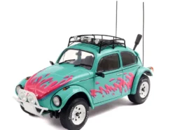 1976 Volkswagen Beetle Baja Miami Green with Pink Graphics 1/18 Diecast Model Car by Solido