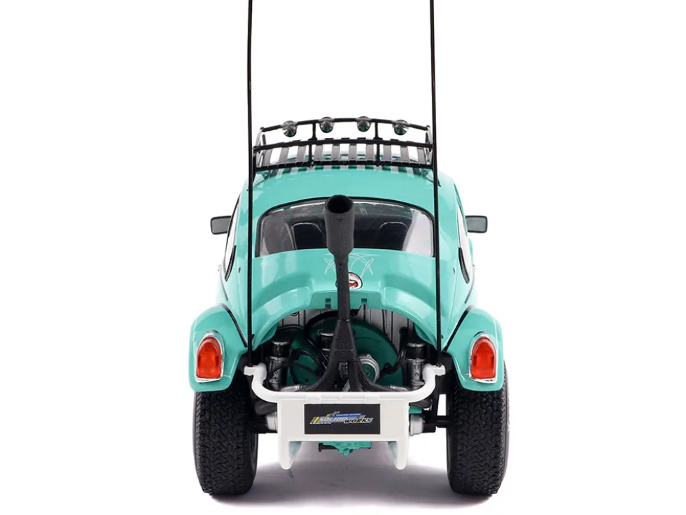 1976 Volkswagen Beetle Baja Miami Green with Pink Graphics 1/18 Diecast Model Car by Solido