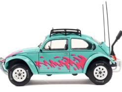 1976 Volkswagen Beetle Baja Miami Green with Pink Graphics 1/18 Diecast Model Car by Solido