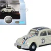 Volkswagen Beetle #53 Beige with Stripes and Black Top 1/148 (N) Scale Diecast Model Car by Oxford Diecast