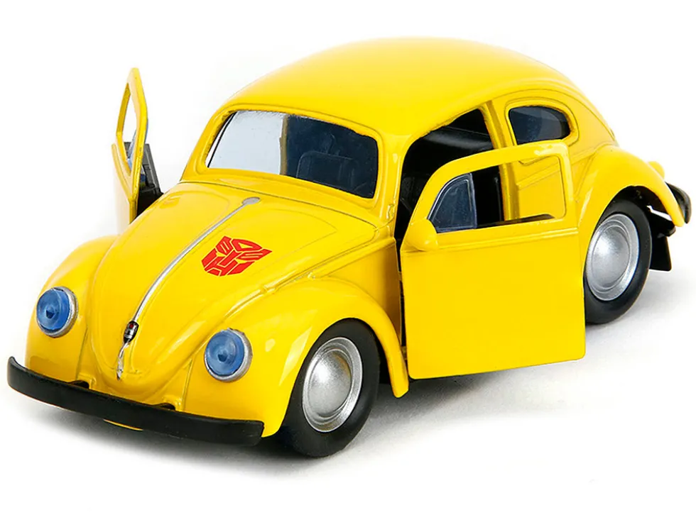 Volkswagen Beetle "Bumblebee" Yellow "Transformers" "Hollywood Rides" Series 1/32 Diecast Model Car by Jada