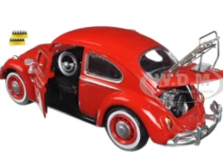 1966 Volkswagen Beetle Coca Cola Rear Luggage Rack 2 Bottle Cases 1/24 Diecast Model Car Motor City Classics 424067