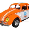 1952 Volkswagen Beetle Deluxe Model "EMPI Power Rules" Orange and White with Graphics Limited Edition to 6650 pieces Worldwide 1/24 Diecast Model Car by M2 Machines