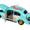 1952 Volkswagen Beetle Deluxe Model Light Blue and Wimbledon White Maui & Sons Limited Edition to 3850 pieces Worldwide 1/24 Diecast Model Car M2 Machines 40300-101A