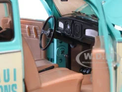 1952 Volkswagen Beetle Deluxe Model Light Blue and Wimbledon White Maui & Sons Limited Edition to 3850 pieces Worldwide 1/24 Diecast Model Car M2 Machines 40300-101A